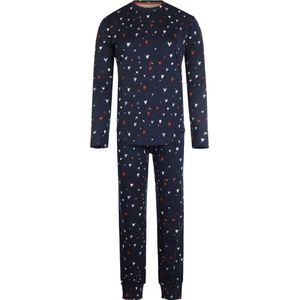 Ride to the moon | dames pyjama | maat 36 - 38 | harten print | blauw | Matching pyjama | Twinning