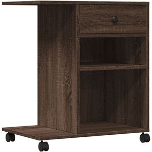 vidaXL Printerkastje - Printerkastjes - Bureau Organizer - Bureau Organiser - Printerkastje met wielen 60x40x68,5 cm bruin eikenkleurig