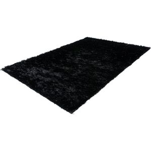 Lalee Twist - Handgemaakt - Hoogpolig - Vloerkleed – mart visser stijl - effen Tapijt – Karpet - 120x170 cm zwart