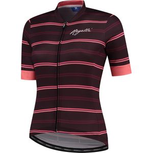 Rogelli Stripe Fietsshirt - Korte Mouwen - Dames - Bordeaux, Coral - Maat 2XL