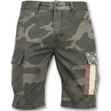 Camouflage korte broek mannen - Goedkope bermuda broeken - 9017 - Groen / Grijs