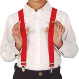 Fiestas Guirca Carnaval verkleed bretels - kinderen - rood - verkleed accessoires - jongens/meisjes