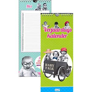 Verjaardagskalender - Babytalk - Ophangbaar - Ansichtkaart - 14,5 x 34,5 x 1 cm