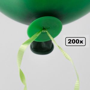 200x Automatische snelsluiters met lint Groen - Festival thema feest ballonnen ballon knoopje ballon sluiter