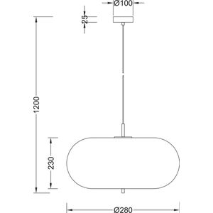 Hanglamp Voor Eetkamer, Slaapkamer, Woonkamer - Glass Serie - Metaal - 1xE27 - lichts excl. lichtbron - Opaal+zwart