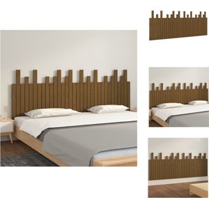 vidaXL Wandhoofdbord Massief Grenenhout - Klassiek Design - Geschikt voor bedden zonder hoofdeinde - 204x3x80cm (LxBxH) - Bedonderdeel