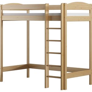 Need Sleep - Hoogslaper 80x180 - Loftbed 180 cm hoog - Met ladder en valbeveiliging - Massief houten