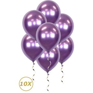 Paarse Helium Ballonnen 2024 NYE Verjaardag Versiering Feest Versiering Ballon Chrome Paars Luxe Decoratie - 10 Stuks