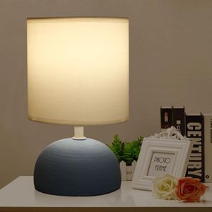 Aigostar Tafellamp - Blauw - Keramiek - Lamp met kap - H23cm