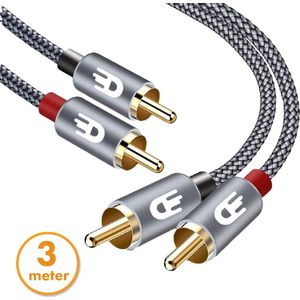 Drivv. Premium Tulp Stereo Audio Kabel - 2RCA naar 2RCA - 3m