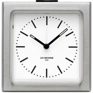 LEFF amsterdam - Block - Alarm - Staal/Wit - Design - Staande Klok