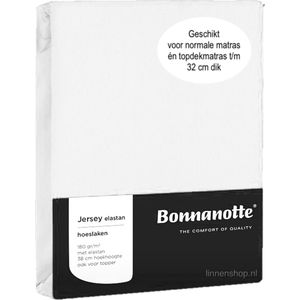 Bonnanotte (topper) Hoeslaken Jersey Elastan Wit 90/100x200/220