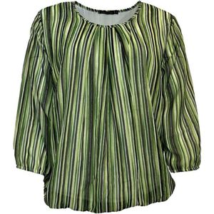 Pink Lady blouse - dames blouse - E103 - groene streep - gevoerd - 3/4 mouwen - maat L