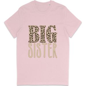 T Shirt Meisjes - Grote Zus - Big Sister Quote Print Opdruk - Roze - Maat 92