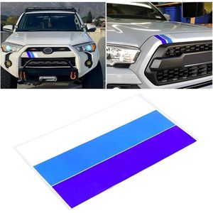 Spiegeltuning strepen autostickers - reflecterende strepen - gekleurde strepen - 3-kleuren balk sticker (blauw) .