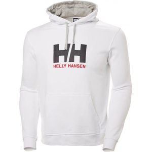 Helly Hansen Logo Hoodie 33977-001, Mannen, Wit, Sporttrui casual maat: S EU