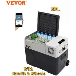 Luvlea Vevor draagbare koelkast - Koelkast auto - Koelkast boot - Mini koelkast - Camping koelkast - Mini koelkasten - Mini vriezer - Grijs/Zwart - 30 liter