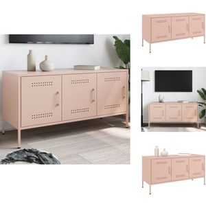 vidaXL Tv-meubel - Tv-meubelen - Tv Kast - Opbergkast - Tv-meubel 100,5x39x50,5 cm staal roze