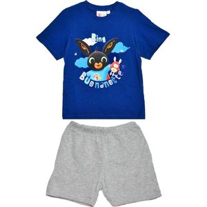 BING shortama - blauw met grijs - Bing Bunny pyjama - maat 110/116