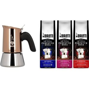 Bialetti Venus Copper Percolator 2 kops + Bialetti koffiepakket 3 x 250gr