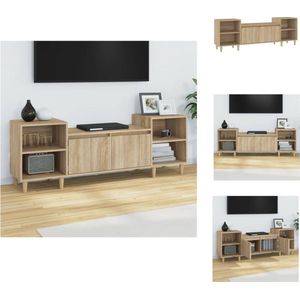 vidaXL TV-meubel Sonoma Eiken - 160 x 35 x 55 cm - Stevig Bewerkt Hout - Kast