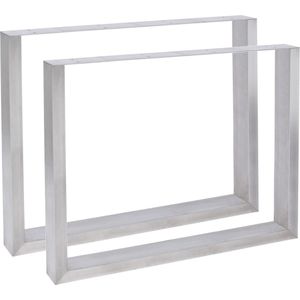 Luxe tafelpoten - 2 stuks - Vierkant - Metaal - Meubelpoot - Tafelpoot - Tafelpoot zilver - 80cm