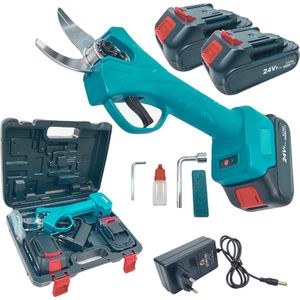 Elektrische Snoeischaar Incl. Opbergkoffer en 2xAccu’s - Draadloos Elektrisch Takkenschaar - 30mm Snijdiameter