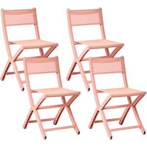 Set van 4 tuinstoelen TALCA Inklapbaar Koraalrood