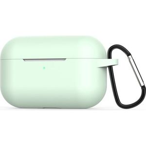 Jumada's Apple Airpods hoesje -""Geschikt"" voor Airpods Pro - Softcase - Licht Groen - Beschermhoesje - Met riemclip