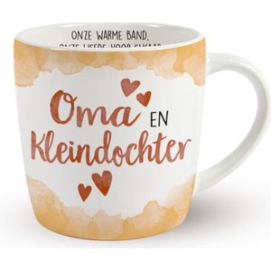 Koffie - Mok - Oma en Kleindochter - Zijden lint met de tekst: ""Speciaal voor jou"" - Cadeauverpakking