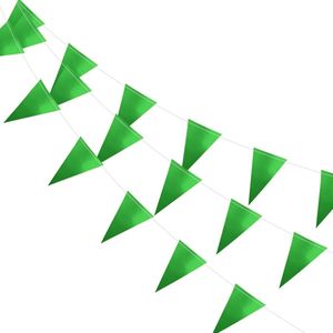 Slingers Vlaggenlijn Groen Verjaardag Versiering Metallic Groene Feest Voetbal Versiering Slinger Decoratie - 10 Meter