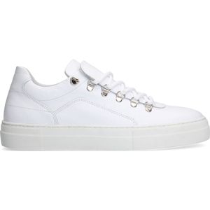 Manfield - Heren - Witte leren sneakers - Maat 47