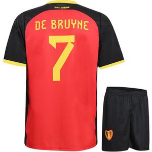 Belgie Voetbaltenue De Bruyne Thuis - 2022-2024 - Voetbaltenue Kinderen - Shirt en Broekje - Jongens en Meisjes -140 - Rood