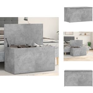 vidaXL Opbergkist - Opbergkisten - Opbergbox - Opbergboxen - Opbergkist 84x42x46 cm bewerkt hout betongrijs