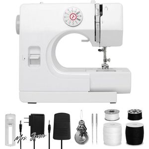 Mrs. Jones Verbeterde multifunctionele naaimachine - Mini-naaimachine met 12 steeksoorten - Twee snelheden - Draagbaar .
