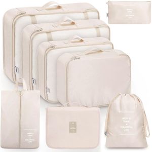 Geweo Packing Cubes - koffer organizer set - met toilettas - Bagage Organizers - backpack organizer set - Wit