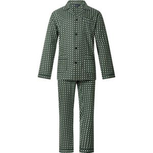 Heren pyjama flanel van Gentlemen aangeruwd groen 9442 58