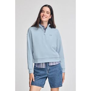 Lichtblauwe boxy fit sweater met rubberen Polo Club-logo