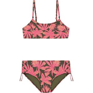Shiwi Bikini set LIV SCOOP SET - HIPSTER - forest green leaves - 146/152