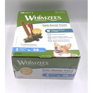 whimzees welness daily dental treats, glutenvrij hypo-allergeen, geen toegevoegde suikers, kunstmatige kleur en smaakstoffen 56 st 840 gr voor honden vanaf 9 maanden 7-12 kg