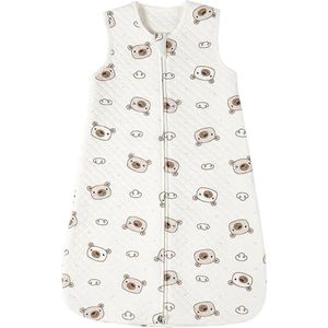 Baby mouwloze slaapzak, 0-6 maanden, all seasons, unisex, eendelig, Wit