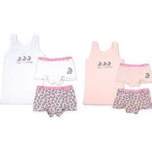 Funderwear - kleuter/kinder/tiener - Ondergoed sets - Furry Bunny - 1+1 - maat 140/146 (valt klein!)