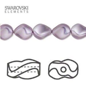 Swarovski Elements, 20 stuks Swarovski curve parels, 9x8mm, mauve, 5826