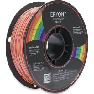 Eryone - Regenboog - PLA Filament - 1Kg 1,75mm - Voor 3D-printer en 3D-pen - Rainbow