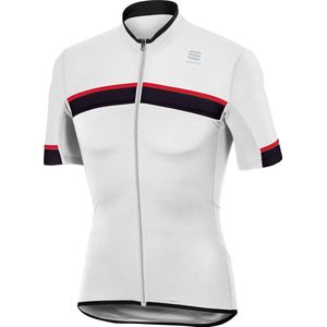Sportful Fietsshirt korte mouwen Heren Wit Zwart / SF Pista Jersey-White/Black/Red - 3XL