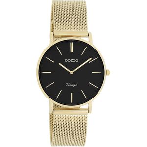 OOZOO Vintage series - goudkleurige horloge met goudkleurige metalen mesh armband - C9915 - Ø32