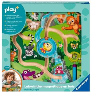 Ravensburger -PLAY+ - Houten magnetisch doolhof In de jungle - Vanaf 18 maanden - Franse versie - 34018