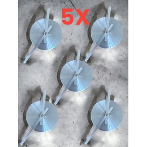 MEGA Voordeel pack - 5x wandklok - minimalistisch design - RVS geborsteld - diameter 16.5cm - zonder cijfers- quartz uurwerk