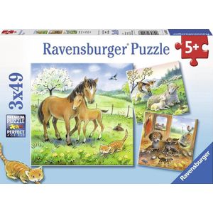 Ravensburger puzzel Knuffeltijd - 3x49 stukjes - kinderpuzzel