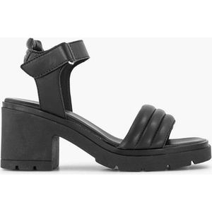 oxmox Zwarte leren chunky sandalette - Maat 37